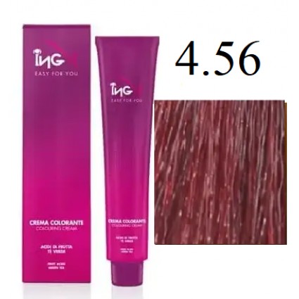 Крем-фарба для волосся безаміачна ING Professional Colouring Cream No Ammonia 4.56 Каштаново-червоний 100 мл Крем-фарба для волосся безаміачна ING Professional Colouring Cream No Ammonia 4.56 Каштаново-червоний 100 мл