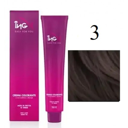 Крем-фарба для волосся безаміачна ING Professional Colouring Cream No Ammonia 3 Темно-каштановий 100 мл Крем-фарба для волосся безаміачна ING Professional Colouring Cream No Ammonia 3 Темно-каштановий 100 мл