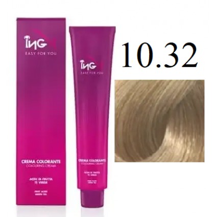 Крем-фарба для волосся безаміачна ING Professional Colouring Cream No Ammonia 10.32 Платиновий блонд 100 мл Крем-фарба для волосся безаміачна ING Professional Colouring Cream No Ammonia 10.32 Платиновий блонд 100 мл