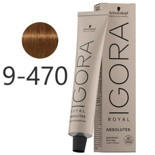 Фарба для сивого волосся Schwarzkopf Igora Absolutes 9-470 Екстра світлий бежевий мідний натуральний 60 мл