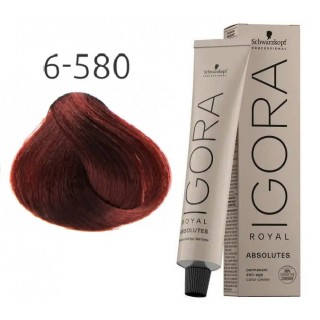 Фарба для сивого волосся Schwarzkopf Igora Absolutes 6-580 Темно-русявий золотисто-червоний 60 мл
