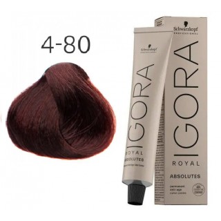 Фарба для сивого волосся Schwarzkopf Igora Absolutes 4-80 Середньо-коричневий червоний натуральний 60 мл