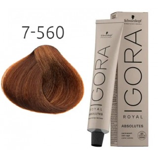 Фарба для сивого волосся Schwarzkopf Igora Absolutes 7-560 Середньо-русявий золотистий шоколадний 60 мл