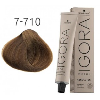 Фарба для сивого волосся Schwarzkopf Igora Absolutes 7-710 Середньо-русявий мідний сандре 60 мл
