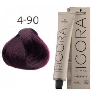 Фарба для сивого волосся Schwarzkopf Igora Absolutes 4-90 Середньо-коричневий фіолетовий натуральний 60 мл