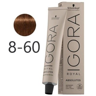 Фарба для сивого волосся Schwarzkopf Igora Absolutes 8-60 Світло-русявий шоколадний натуральний 60 мл