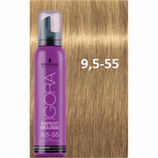 Відтіночний мус Schwarzkopf IGORA Expert Mousse 9.5-55 Пастельний Блондин Екстра Золотистий 100 мл