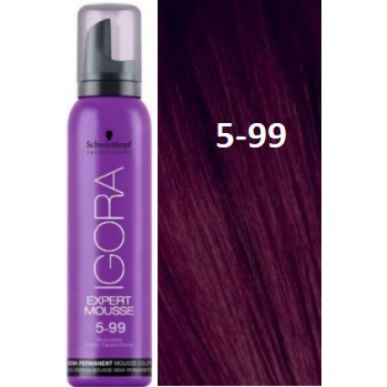 Відтіночний мус Schwarzkopf IGORA Expert Mousse 5-99 Світло-коричневий Червоний Екстра 100 мл