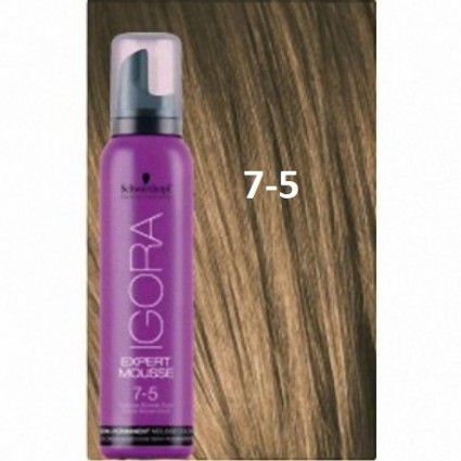 Відтіночний мус Schwarzkopf IGORA Expert Mousse 7-5 Середньо-русявий Золотистий 100 мл