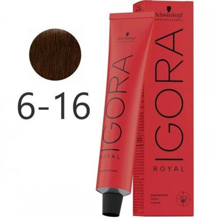 Крем-фарба для волосся Schwarzkopf Igora Royal 6-16 60 мл Крем-фарба для волосся Schwarzkopf Igora Royal 6-16 60 мл
