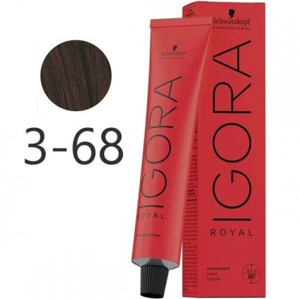 Крем-фарба для волосся Schwarzkopf Igora Royal 3-68 Темно-Коричневий Шоколадно-Червоний 60 мл