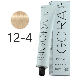 Фарба для волосся Schwarzkopf Igora Royal Highlift з технологією Fibre Bond 12-4 Блондин Бежевий 60 мл