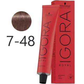 Крем-фарба для волосся Schwarzkopf Igora Royal Opulescence 7-48 Середньо-русявий бежево-червоний 60 мл