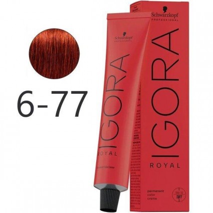 Крем-фарба для волосся Schwarzkopf Igora Royal 6-77 Темно-Русявий Мідно-Коричневий 60 мл