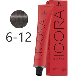 Крем-фарба для волосся Schwarzkopf Igora Royal 6-12 Темно-Русявий Сріблясто-Попелястий 60 мл