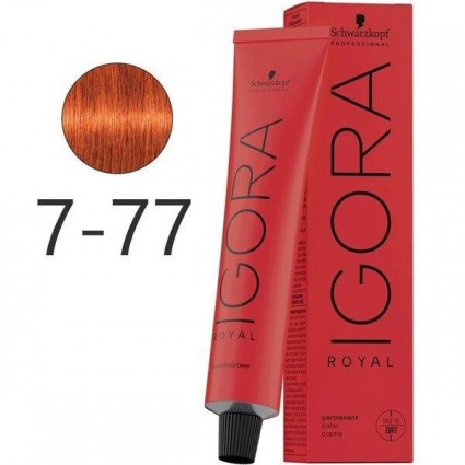Крем-фарба для волосся Schwarzkopf Igora Royal 7-77 Середньо-Русявий Мідний Екстра 60 мл