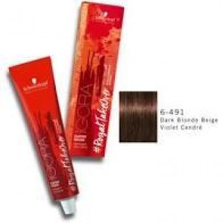 Фарба для волосся Schwarzkopf Igora Royal Dusted Rouge 6-491 Темний русявий бежевий фіолетовий сандре 60 мл