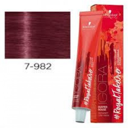 Фарба для волосся Schwarzkopf Igora Royal Dusted Rouge 7-982 Середній русявий фіолетовий червоно-попелястий 60 мл Фарба для волосся Schwarzkopf Igora Royal Dusted Rouge 7-982 Середній русявий фіолетовий червоно-попелястий 60 мл