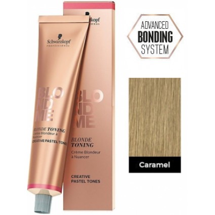 Тонуючий бондінг-крем для волосся Schwarzkopf BlondMe Blonde Toning T-Caramel Карамель 60 мл Тонуючий бондінг-крем для волосся Schwarzkopf BlondMe Blonde Toning T-Caramel Карамель 60 мл