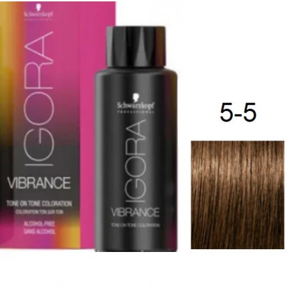 Фарба для волосся Schwarzkopf igora Vibrance безаміачна 5-5 Світло-коричневий, золотистий 60 мл