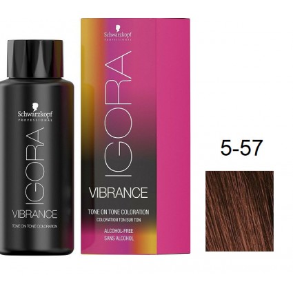 Фарба для волосся Schwarzkopf igora Vibrance безаміачна 5-57 Світло-коричневий, золотистий, мідний 60 мл
