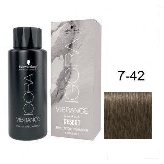 Фарба для волосся Igora Vibrance Raw Essintials 7-42 Середньо-русявий бежево-матовий 60мл