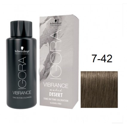 Фарба для волосся Igora Vibrance Raw Essintials 7-42 Середньо-русявий бежево-матовий 60мл