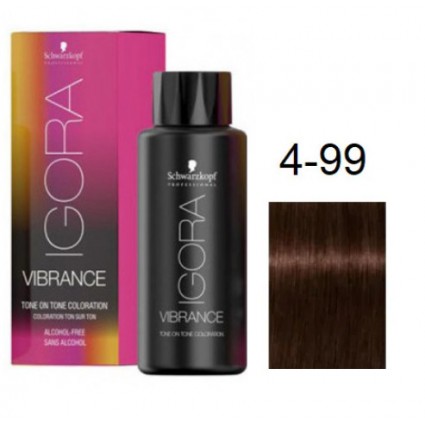 Фарба для волосся Schwarzkopf igora Vibrance безаміачна 4-99 Середньо-коричневий фіолетовий екстра 60 мл Фарба для волосся Schwarzkopf igora Vibrance безаміачна 4-99 Середньо-коричневий фіолетовий екстра 60 мл