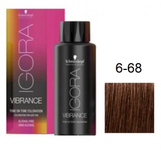 Фарба для волосся Schwarzkopf igora Vibrance безаміачна 6-68 Темно - русявий індіансько-червоний 60 мл