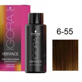 Фарба для волосся Schwarzkopf igora Vibrance безаміачна 6-55 Темно-русявий золотистий эктра 60 мл