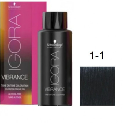 Фарба для волосся Schwarzkopf igora Vibrance безаміачна 1-1 Синяво-чорний сандре 60 мл Фарба для волосся Schwarzkopf igora Vibrance безаміачна 1-1 Синяво-чорний сандре 60 мл