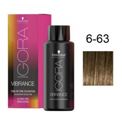 Фарба для волосся Schwarzkopf igora Vibrance безаміачна 6-63 Темний русявий шоколадний матовий 60 мл