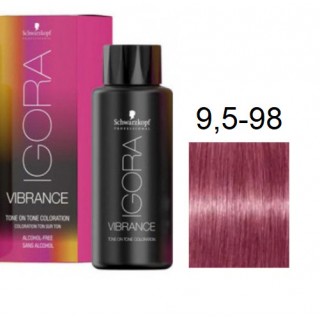 Фарба для волосся Schwarzkopf igora Vibrance безаміачна 9,5-98 Світлий Блонд Пастель фіолетовий червоний 60 мл