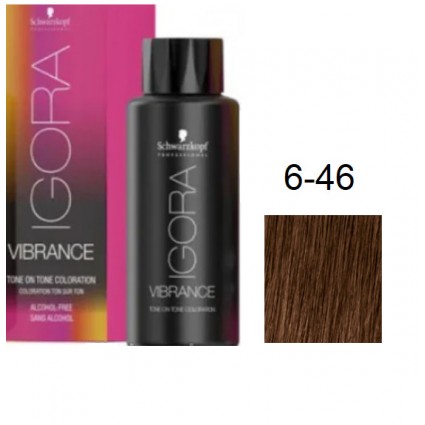 Фарба для волосся Schwarzkopf igora Vibrance безаміачна 6-46 Темний русявий бежевий шоколадний 60 мл