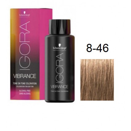 Фарба для волосся Schwarzkopf igora Vibrance безаміачна 8-46 Світлий русявий бежевий шоколадний 60 мл
