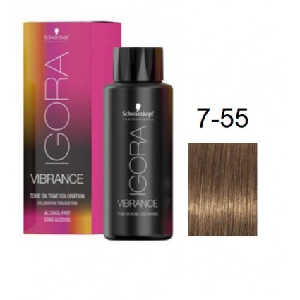 Фарба для волосся Schwarzkopf igora Vibrance безаміачна 7-55 Середній золотистий русявий екстра 60 мл Фарба для волосся Schwarzkopf igora Vibrance безаміачна 7-55 Середній золотистий русявий екстра 60 мл