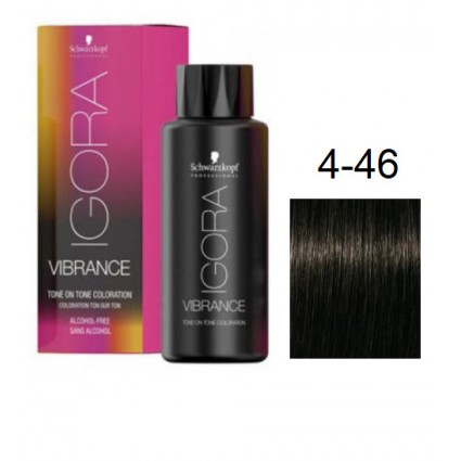 Фарба для волосся Schwarzkopf igora Vibrance безаміачна 4-46 Середній коричневий бежевий шоколадний 60 мл