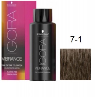 Фарба для волосся Schwarzkopf igora Vibrance безаміачна 7-1 Середній русявий сандре 60 мл