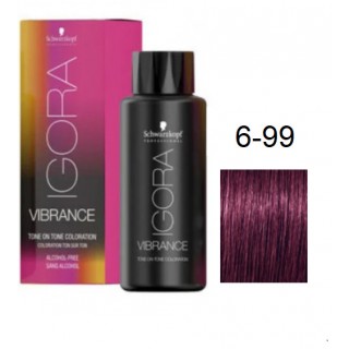 Фарба для волосся Schwarzkopf igora Vibrance безаміачна 6-99 Темний русявий фіолетовий екстра 60 мл