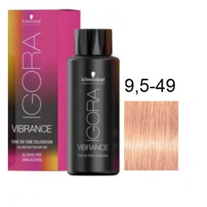 Фарба для волосся Schwarzkopf igora Vibrance безаміачна 9,5-49 Світлий блондин пастельний перламутровий 60 мл