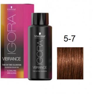 Фарба для волосся Schwarzkopf igora Vibrance безаміачна 5-7 Світло - коричневий мідний 60 мл