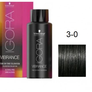 Фарба для волосся Schwarzkopf igora Vibrance безаміачна 3-0 Темно-коричневий 60 мл