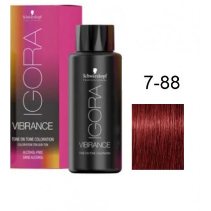 Фарба для волосся Schwarzkopf igora Vibrance безаміачна 7-88 Середньо -русявий червоний екстра 60 мл