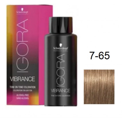 Фарба для волосся Schwarzkopf igora Vibrance безаміачна 7-65 Середньо-русявий шоколадно-золотистий 60 мл