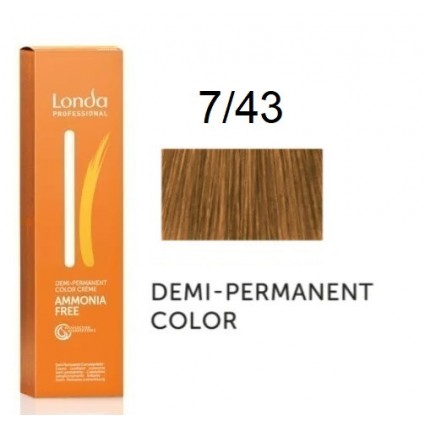 Крем-фарба Londa Professional без аміаку7/43 Середній блондин мідно-золотистий 60 мл.