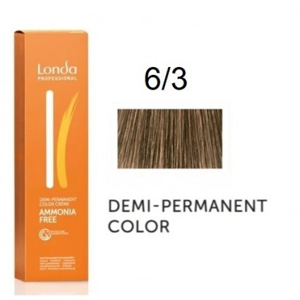 Крем-фарба Londa Professional без аміаку 6/3 Темний золотистий блондин 60 мл.