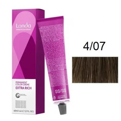 Крем-фарба для волосся Londacolor 4/07 Шатен натуральний коричневий 60 мл