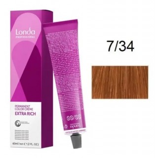 Крем-фарба для волосся Londacolor 7/34 Світлий блонд золотисто-мідний 60 мл