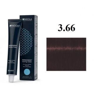 Стійка перманентна крем-фарба indola 3.66 Темно-коричневий екстра червоний 60 мл