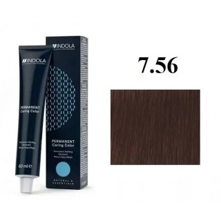 Стійка перманентна крем-фарба indola 7.56 Середньо-русявий махагон червоний 60 мл